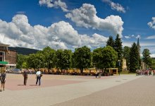 The centre of the town in summer